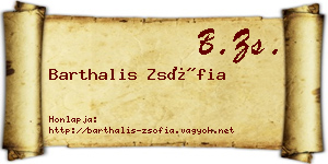 Barthalis Zsófia névjegykártya